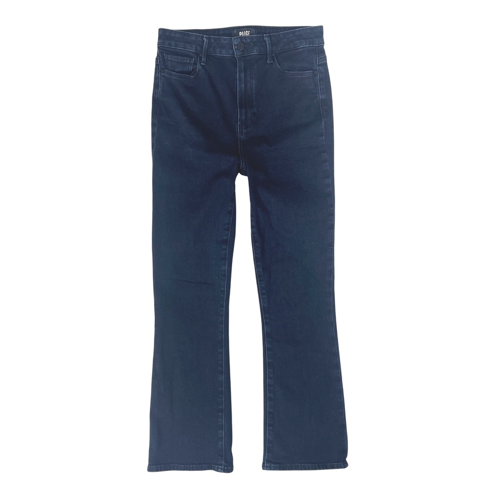 PAIGE Claudine Jeans High Rise Ankle Flare 28 Dark Retro Minimalist 90s Cowgirl